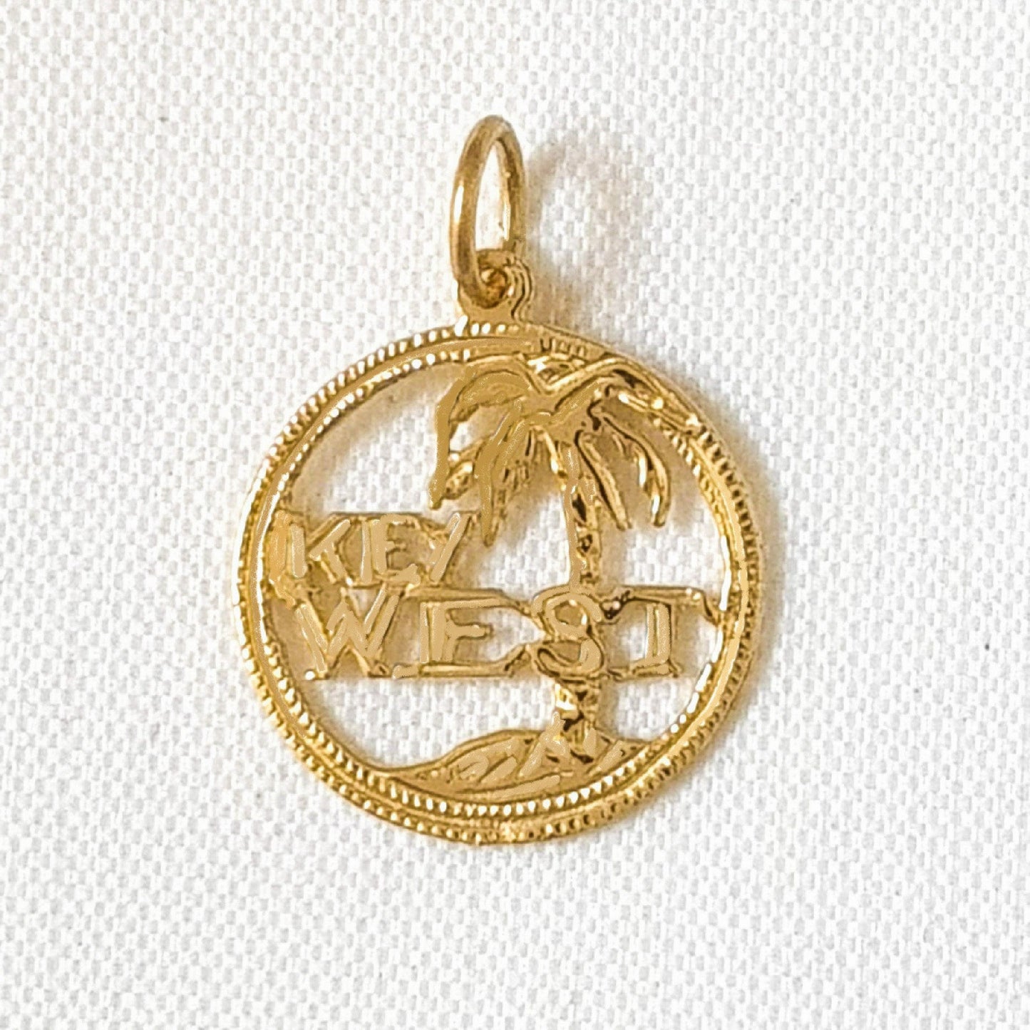 14K Yellow Gold Florida Key West Charm Pendant