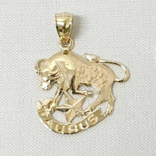 14K Yellow Gold Taurus Bull (04.20-05.20) Zodiac Pendant