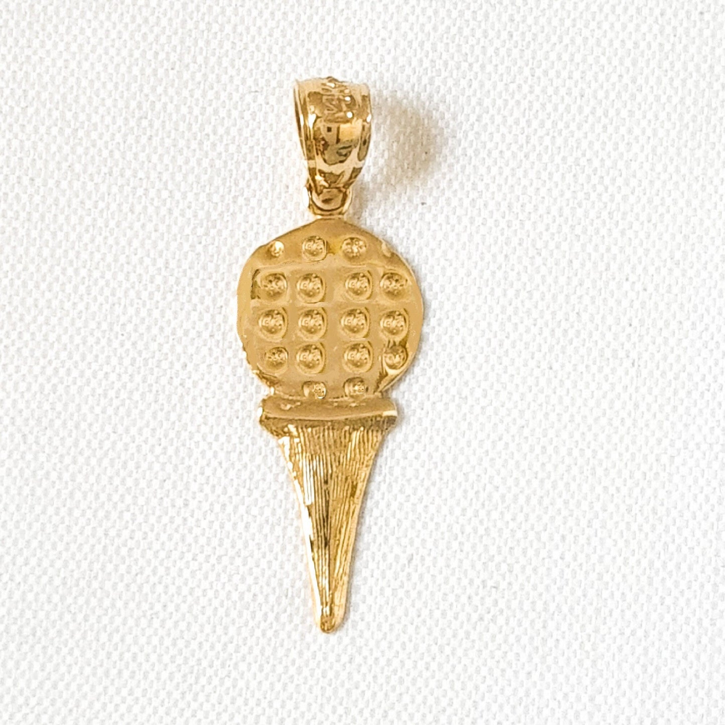 14K Yellow Gold Golf Ball on Tee Pendant