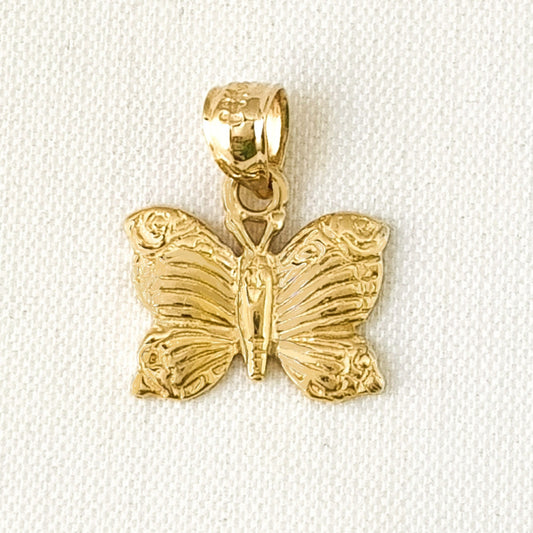 14k Yellow Gold Butterfly Pendant