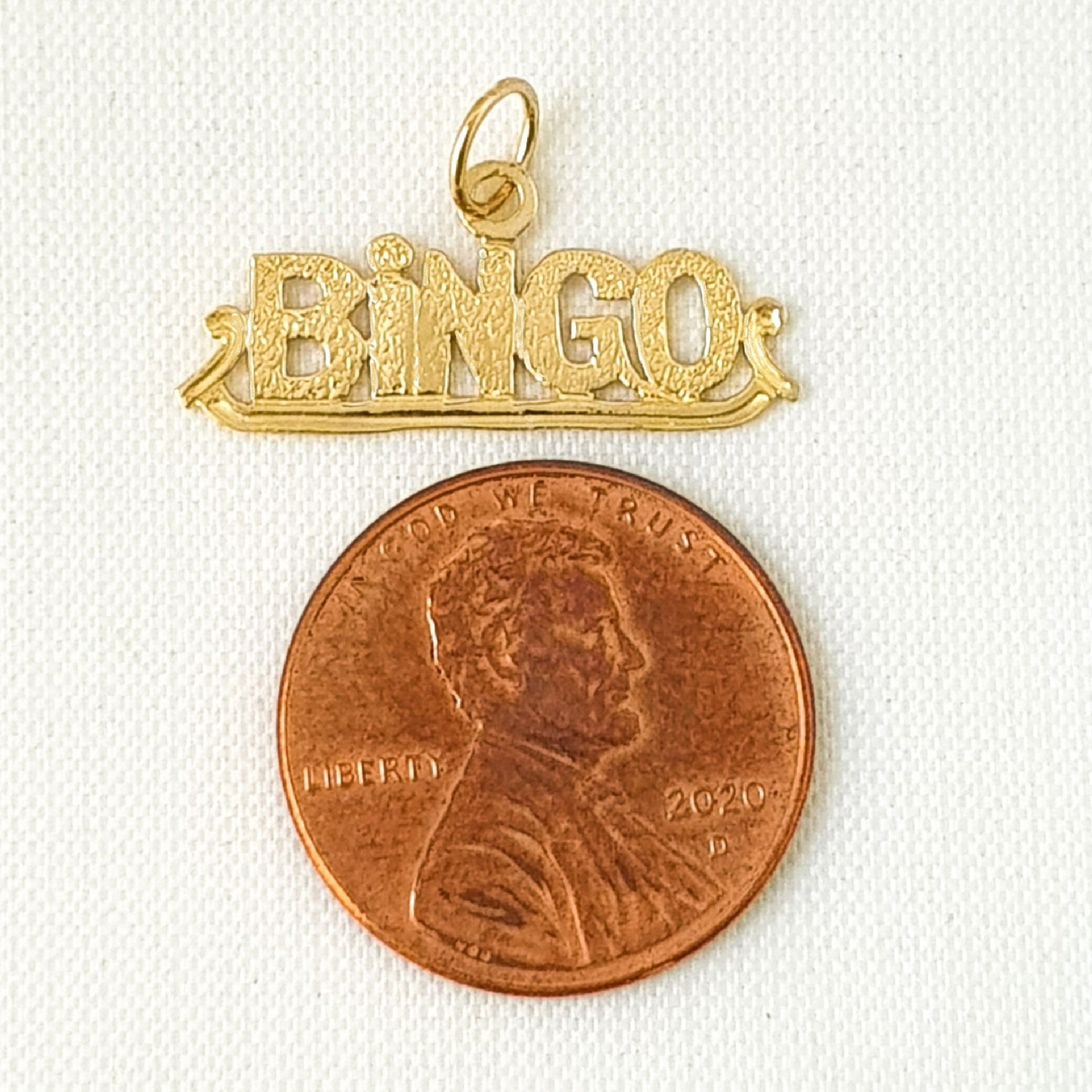 14K Yellow Gold BINGO Pendant Charm