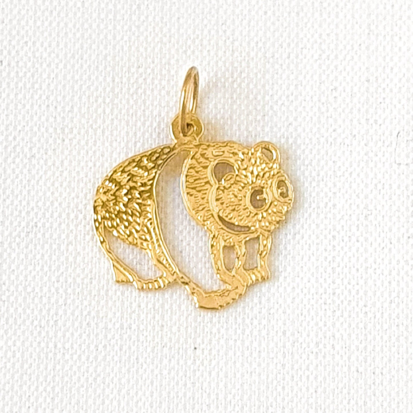 14K Yellow Gold Panda Bear Pendant