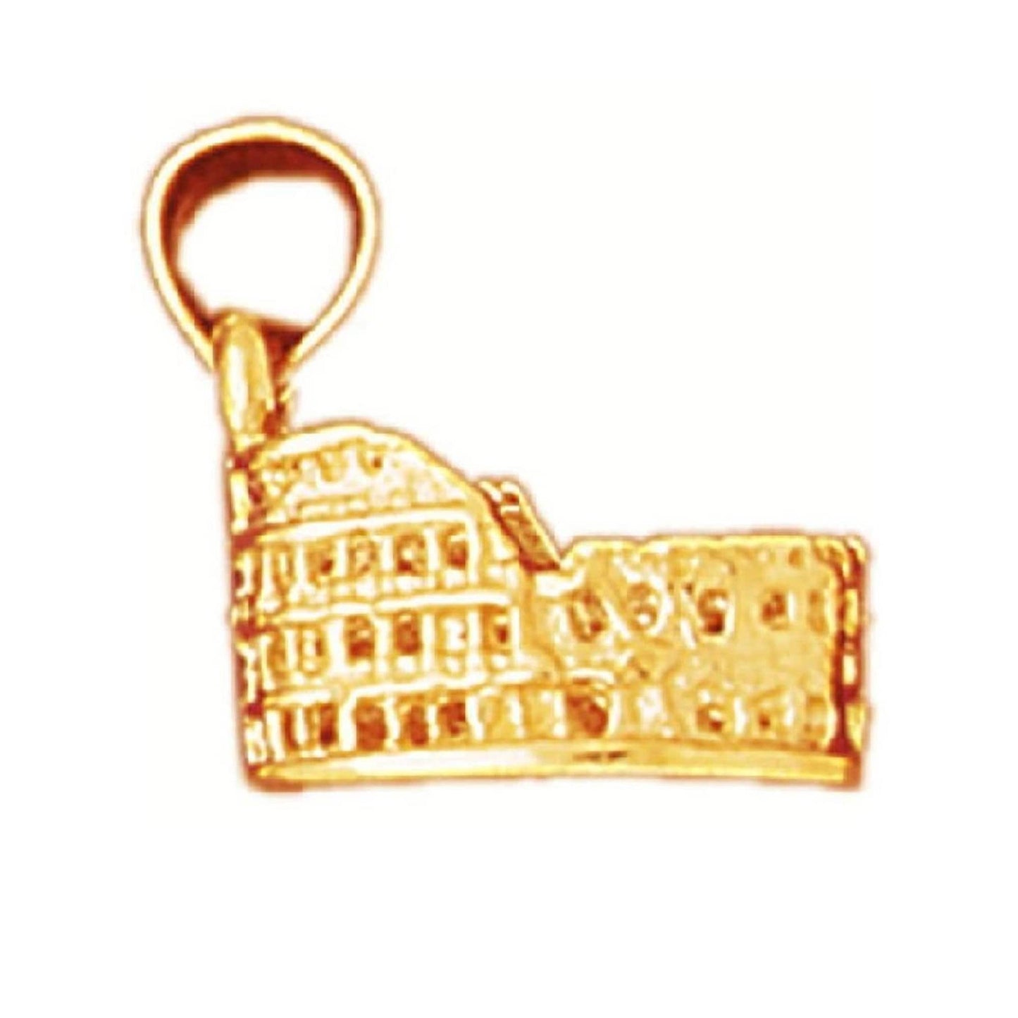 14K Yellow Gold Roman Colosseum 3D (3 Dimensional) Pendant