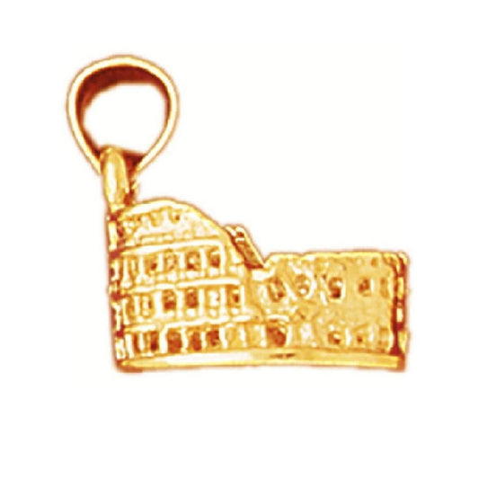 14K Yellow Gold Roman Colosseum 3D (3 Dimensional) Pendant