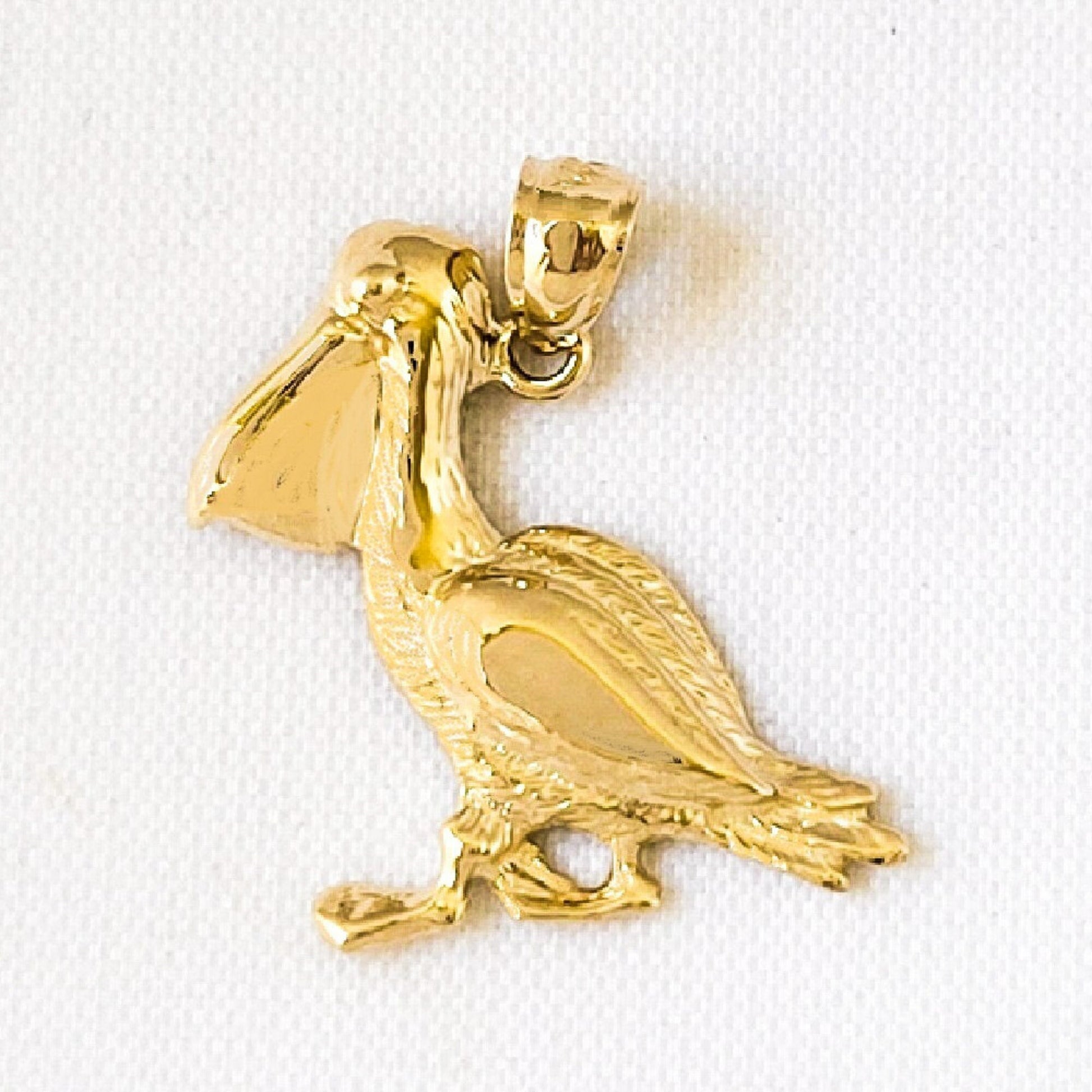 14k Yellow Gold Pelican Pendant