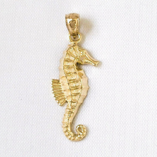 14K Yellow Gold Seahorse Pendant