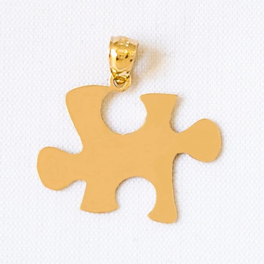 14k Yellow Gold Puzzle Piece Pendant