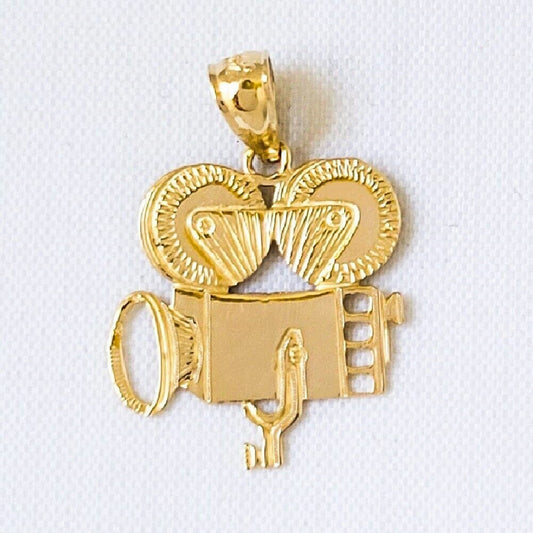 14K Yellow Gold Movie Camera Pendant