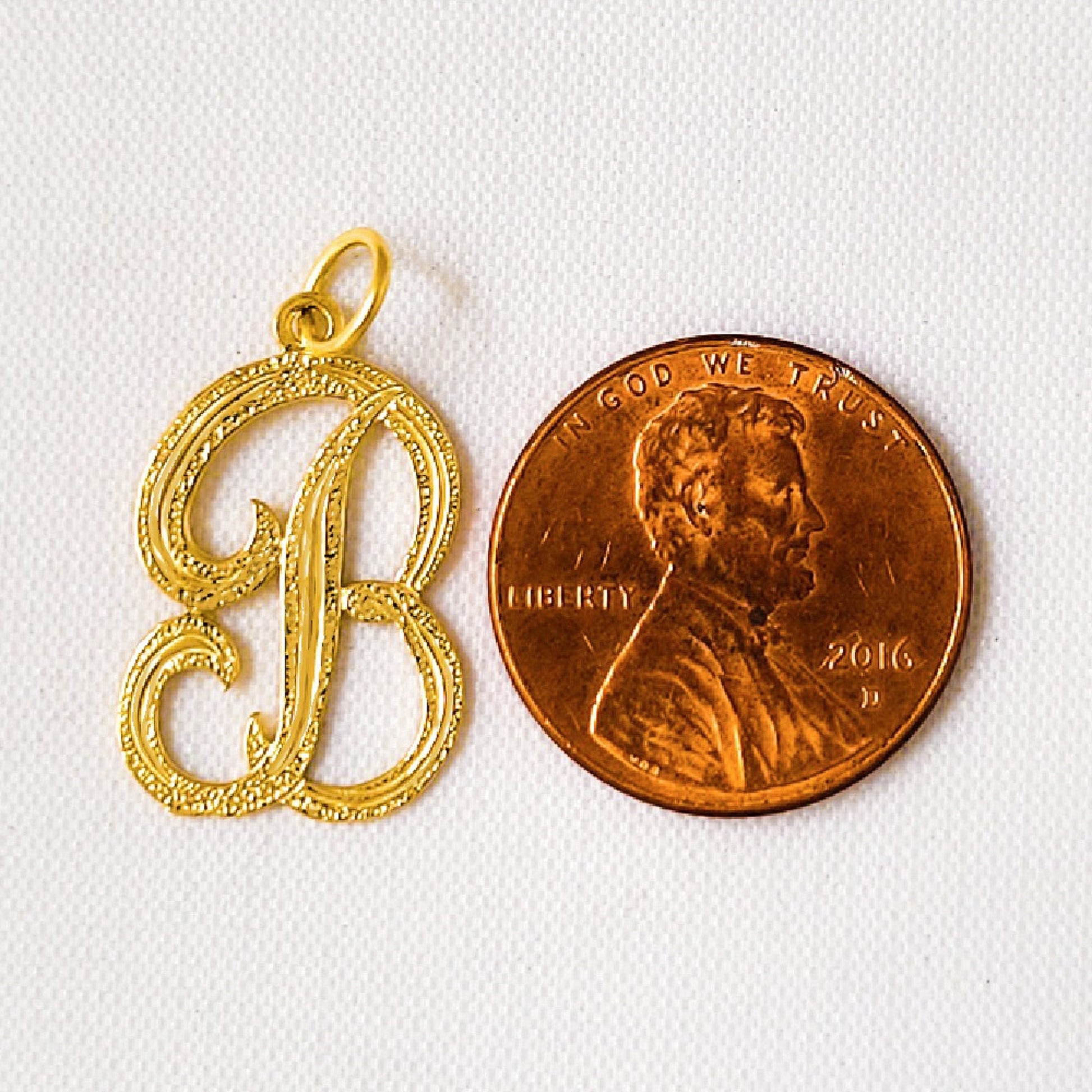 A to Z Any Any One 14K Yellow Gold Letter Pendant Charm