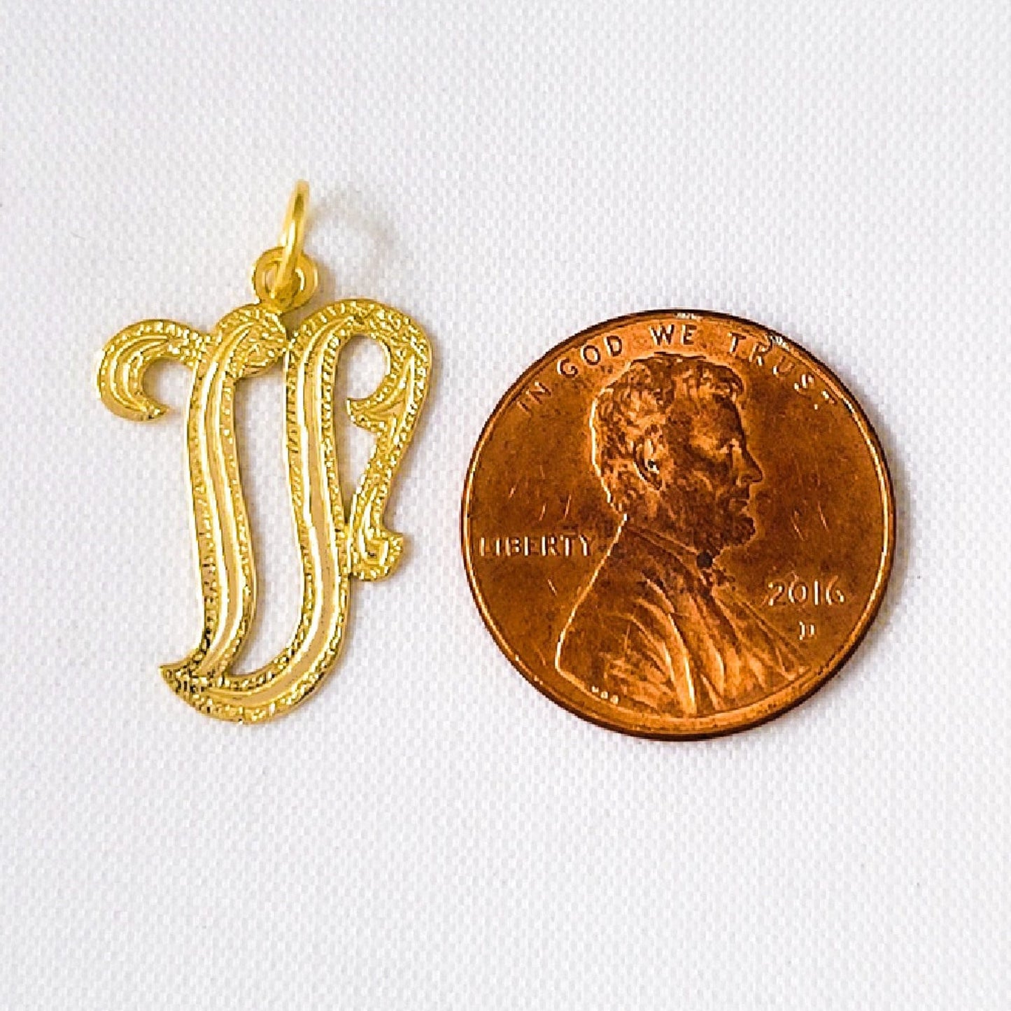 A to Z Any Any One 14K Yellow Gold Letter Pendant Charm