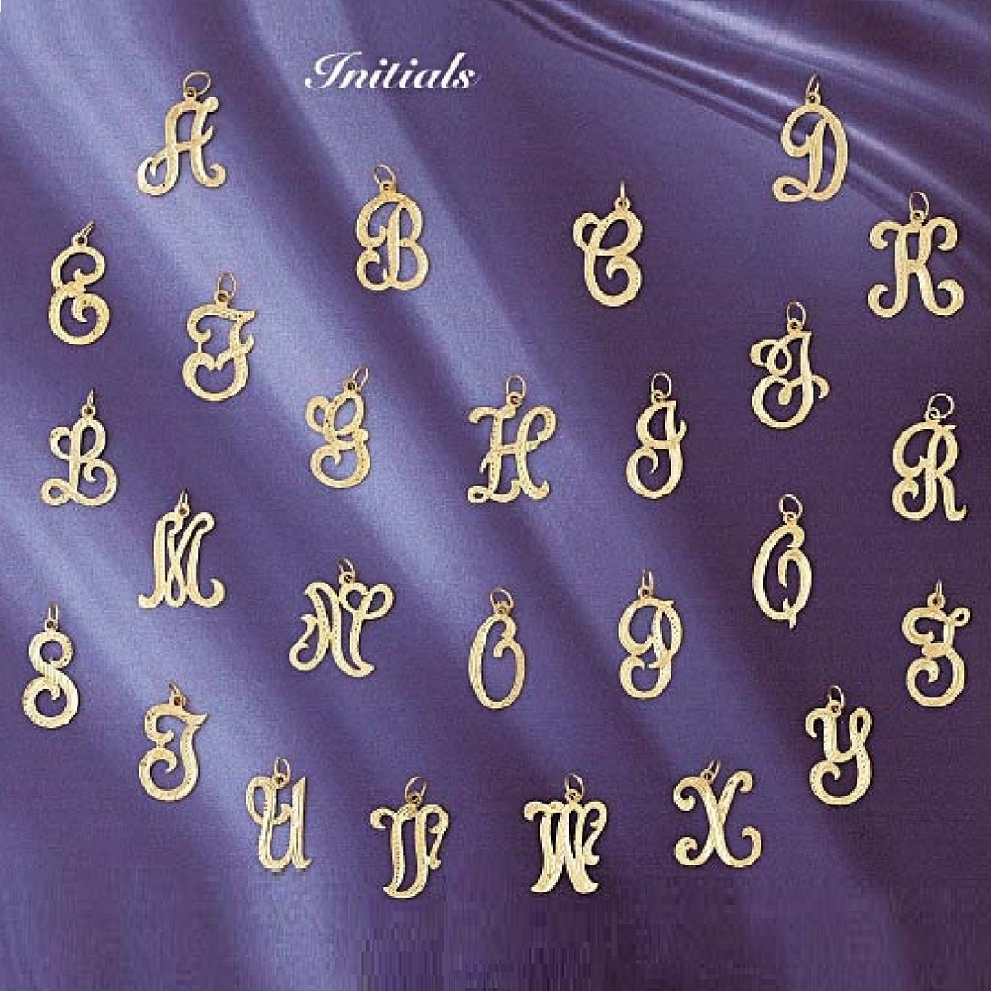 A to Z Any Any One 14K Yellow Gold Letter Pendant Charm