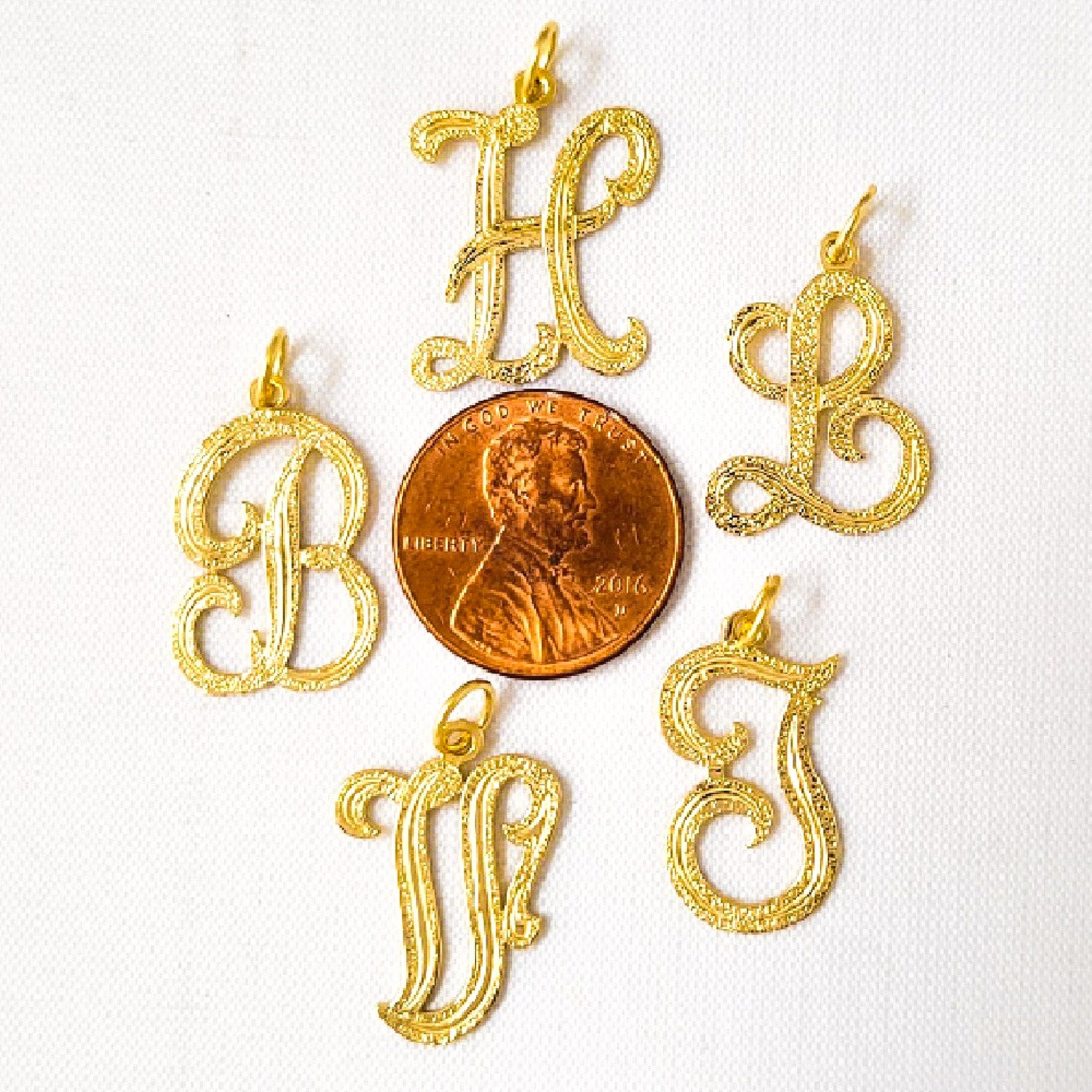 A to Z Any Any One 14K Yellow Gold Letter Pendant Charm