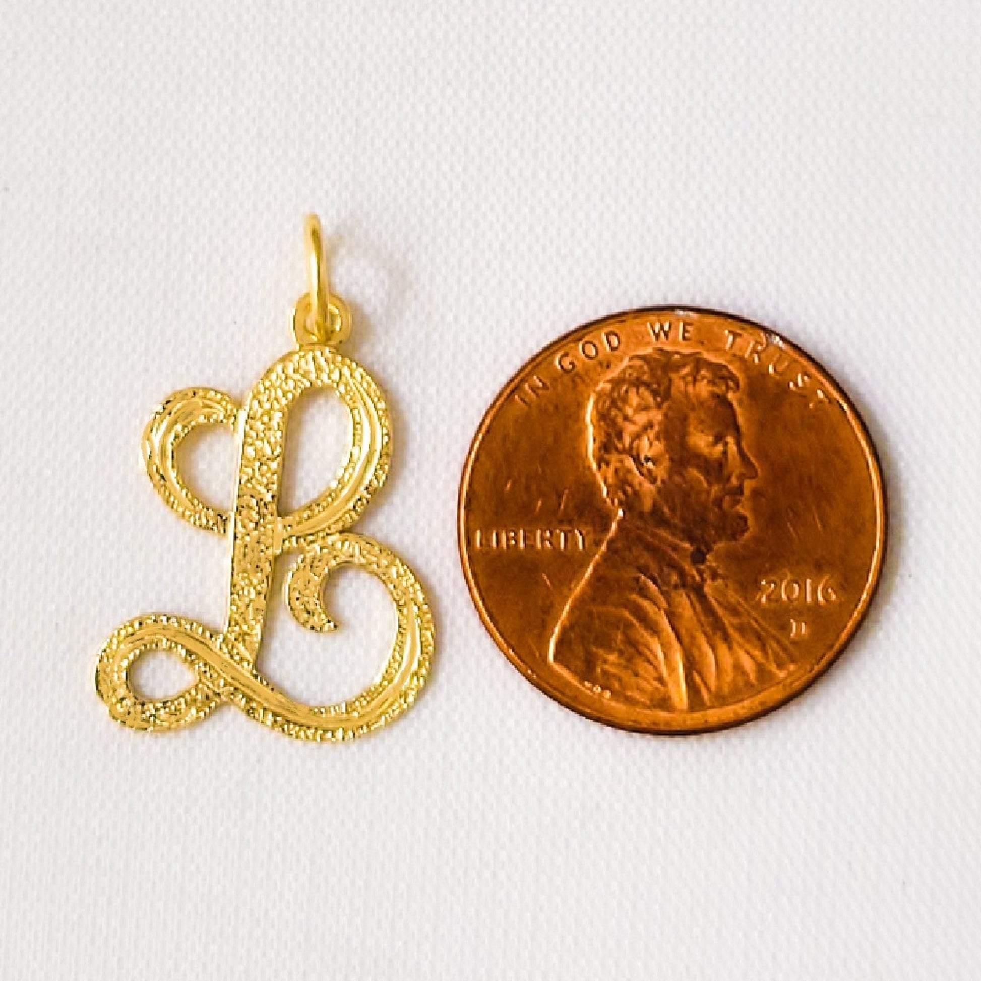 A to Z Any Any One 14K Yellow Gold Letter Pendant Charm