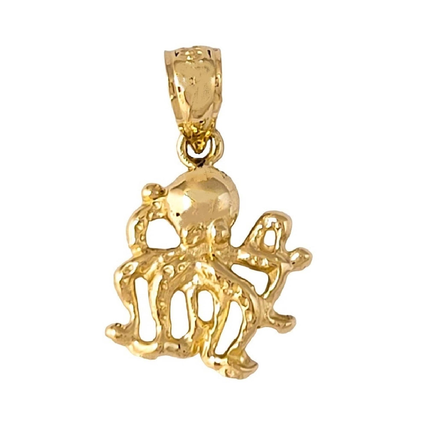 14K Yellow Gold Octopus Pendant