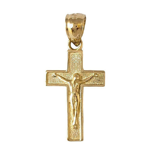 14K Yellow Gold Crucifix Cross Pendant Charm