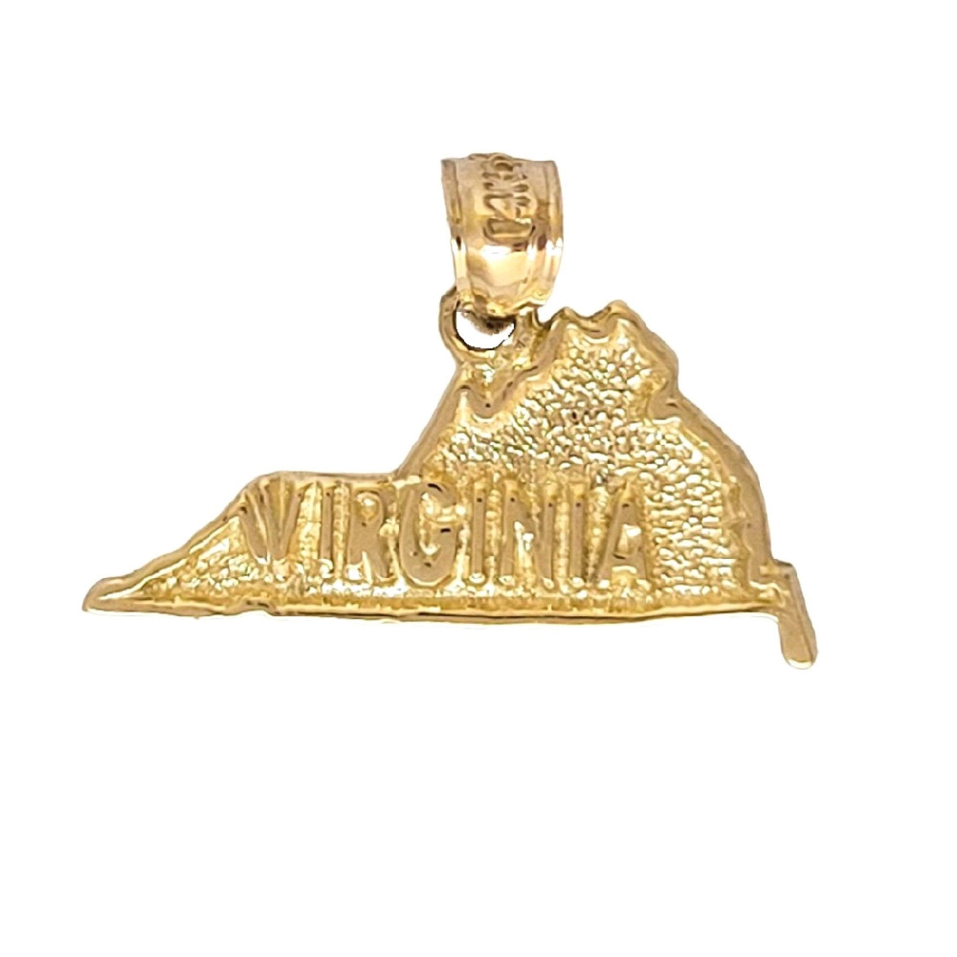 14K Yellow Gold Virginia State Map Pendant