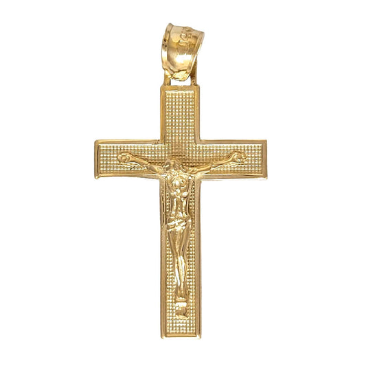 14K Yellow Gold Crucifix Cross Pendant