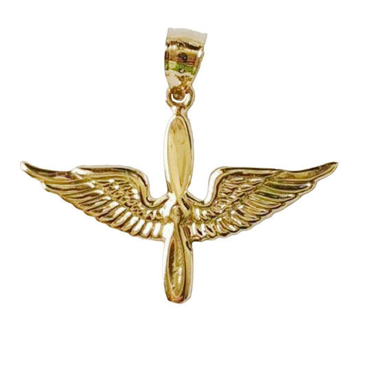14K Yellow Gold US Army Aviation Air Force Pilot Wing Pendant