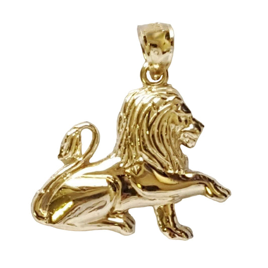 14K Yellow Gold Lion Pendant