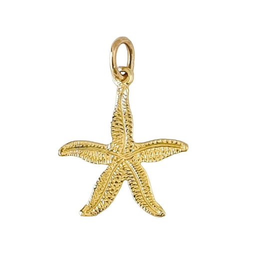 14K Yellow Gold Small Starfish Charm