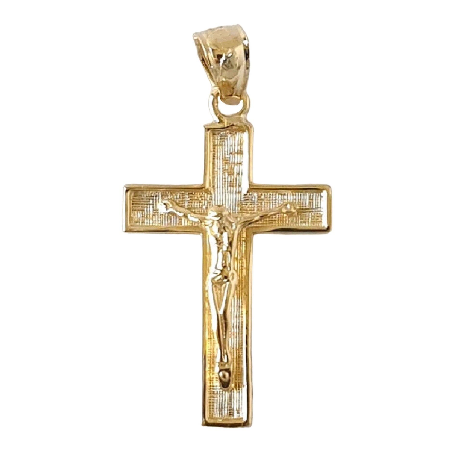 14K Yellow Gold Crucifix Cross Pendant
