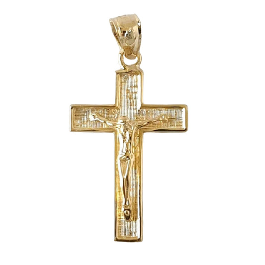 14K Yellow Gold Crucifix Cross Pendant