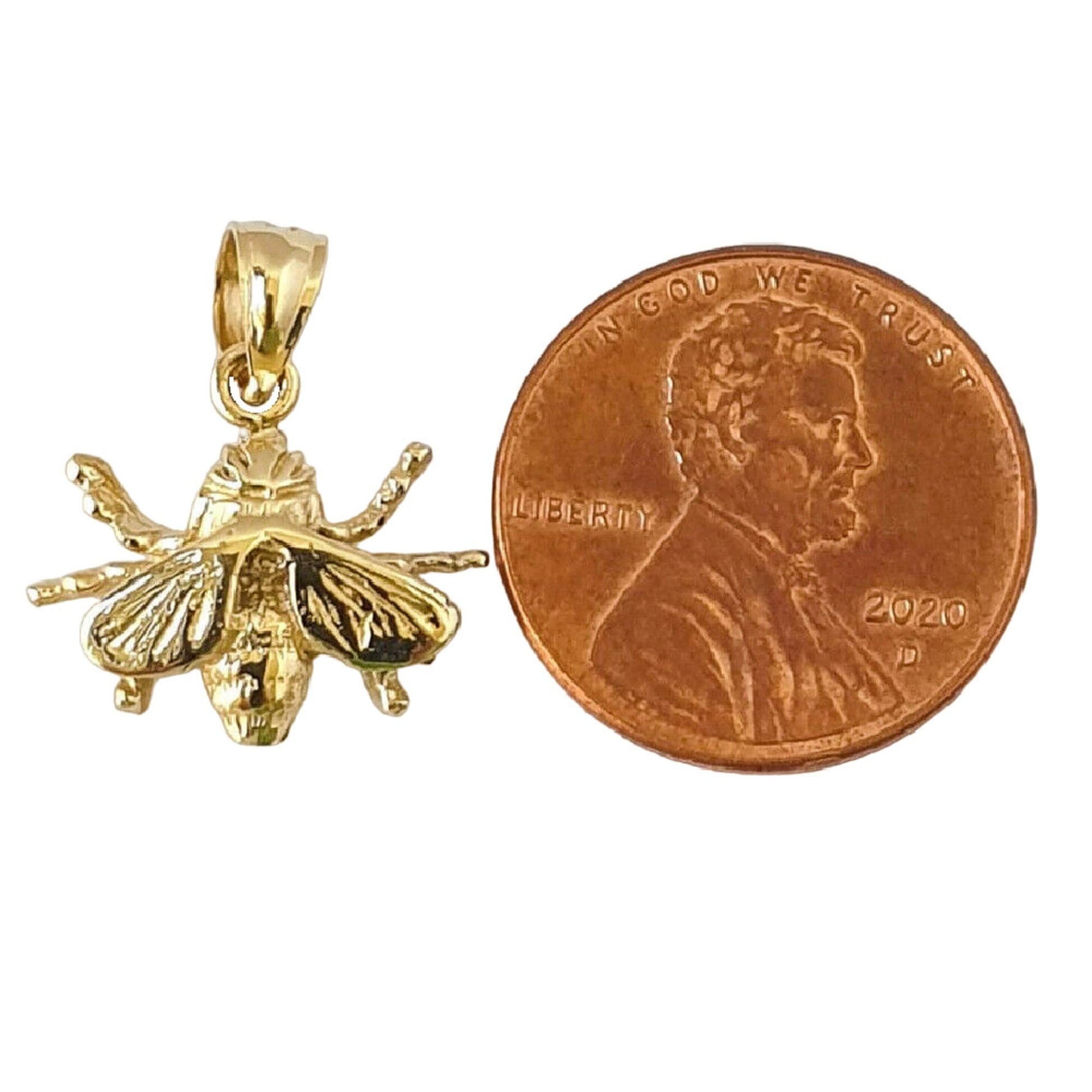 14K Yellow Gold Bee Pendant