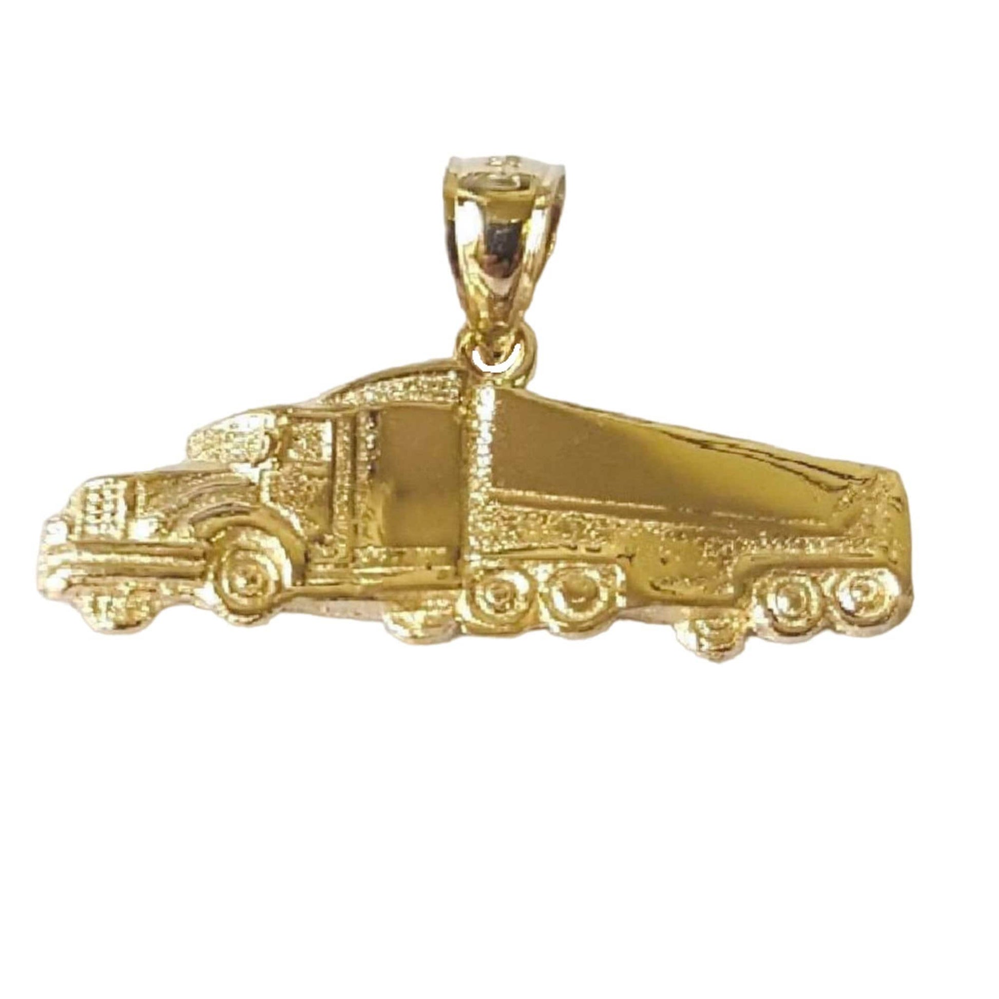 14K Yellow Gold TRAILER TRUCK Pendant