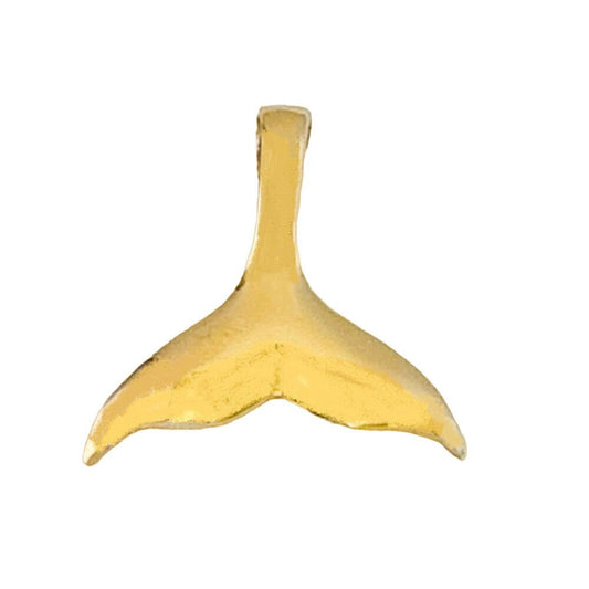 14K Yellow Gold Whale Tail Pendant