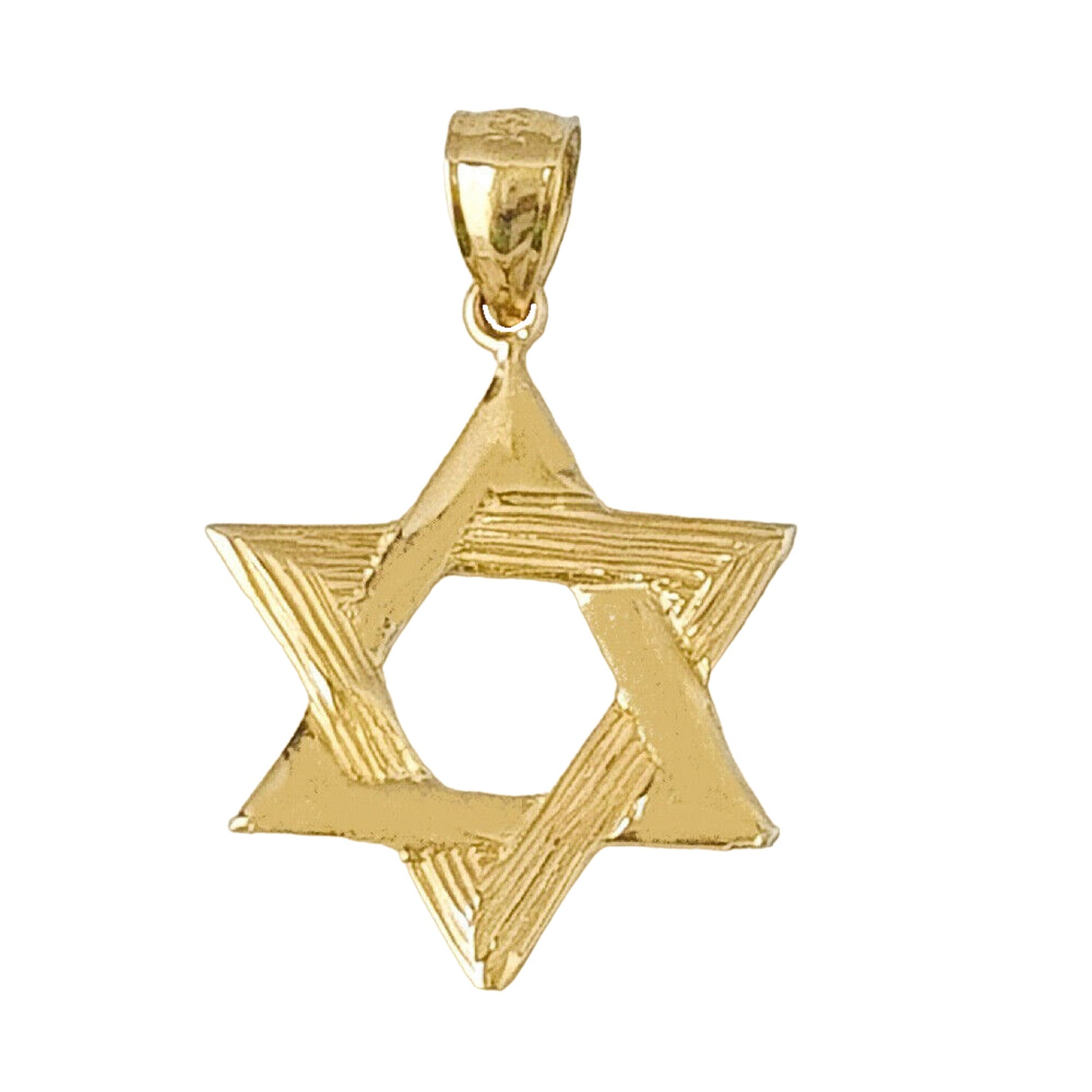 14K Yellow Gold Star of David Pendant