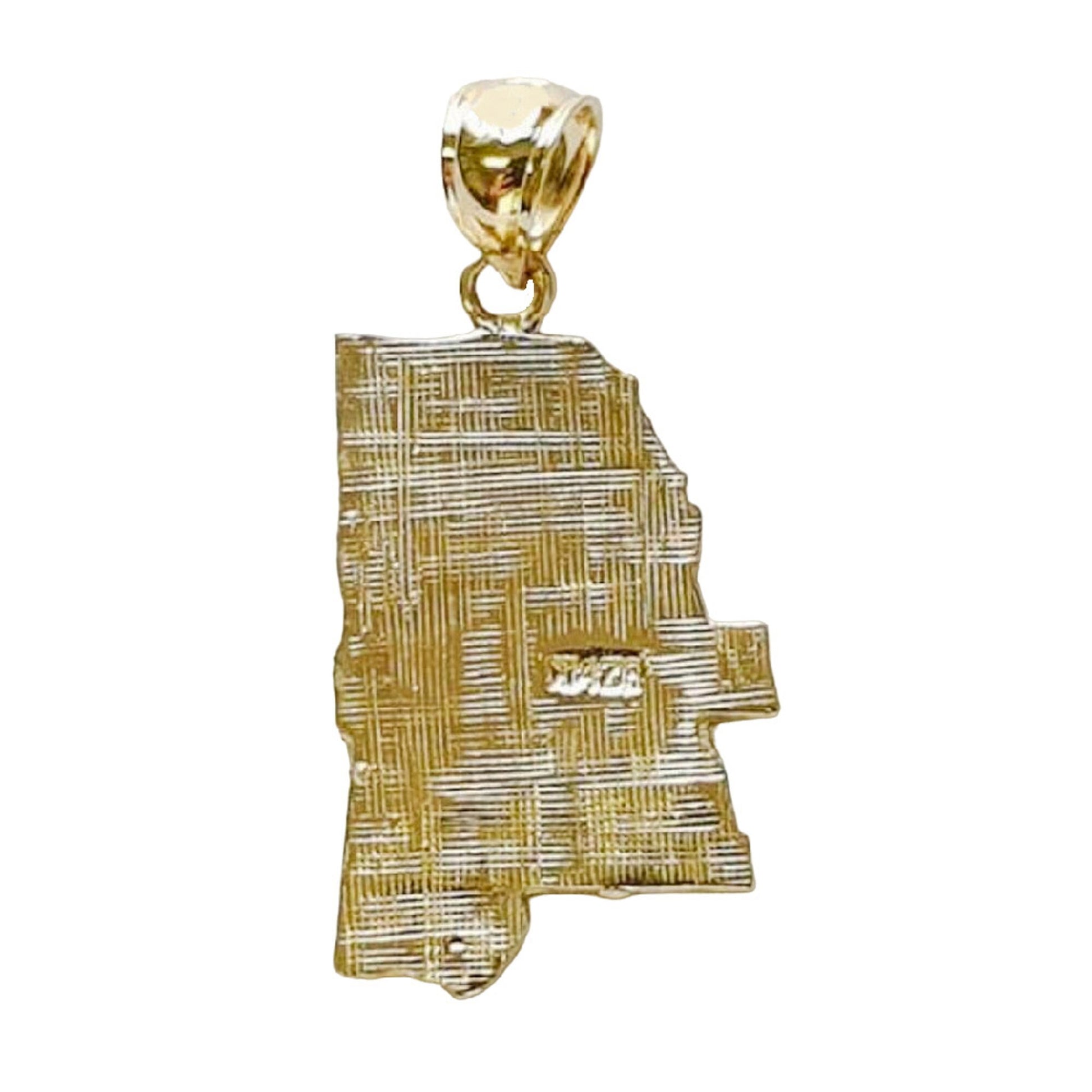 14K Yellow Gold Mississippi State Map Pendant