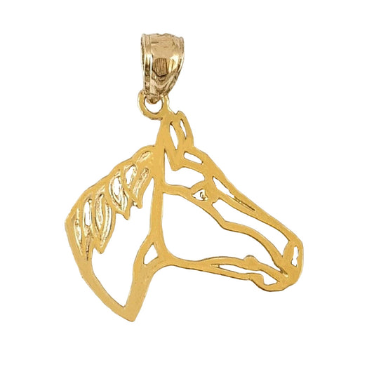 14K Yellow Gold Cut-out Horse Pendant