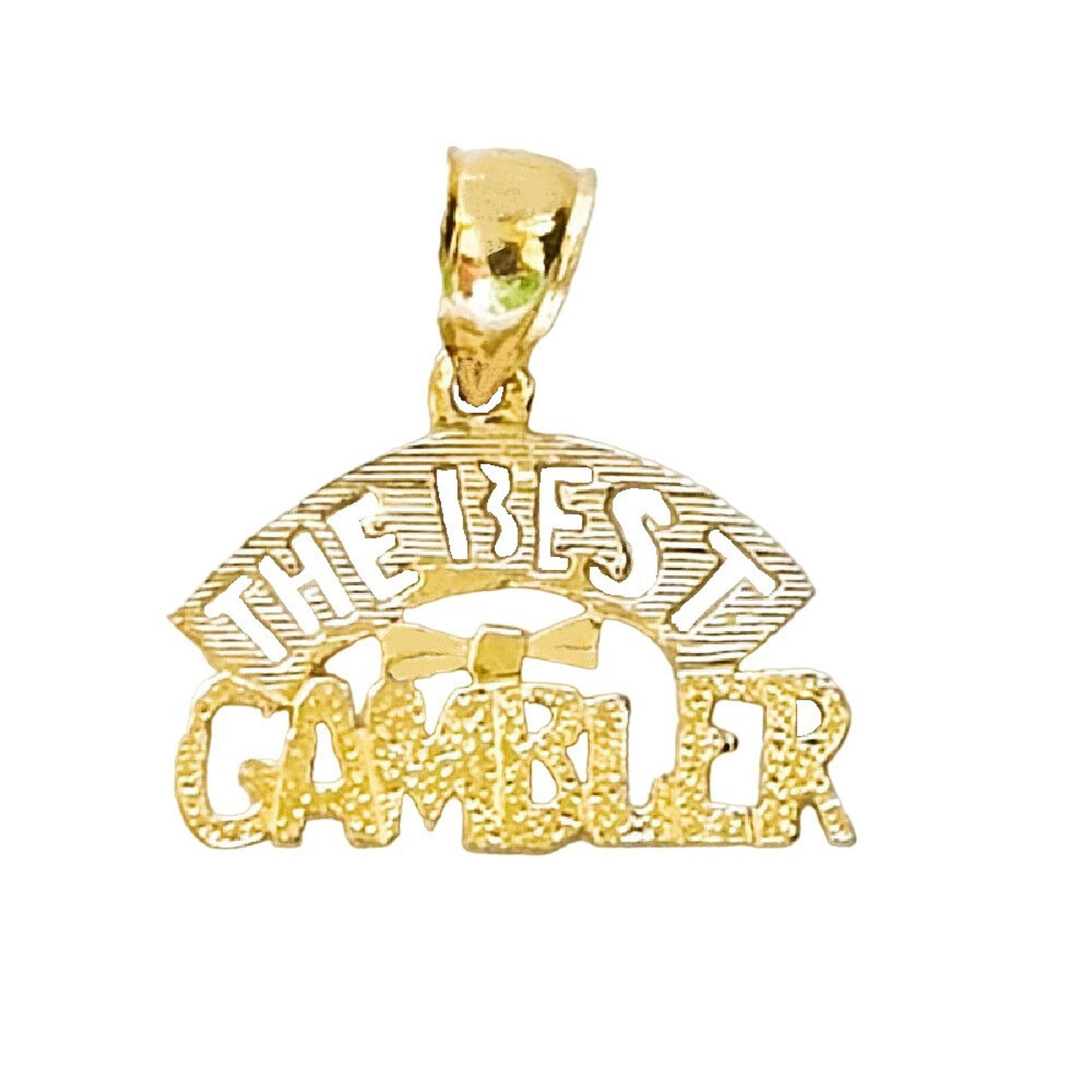 14K Yellow Gold The Best Gambler Pendant