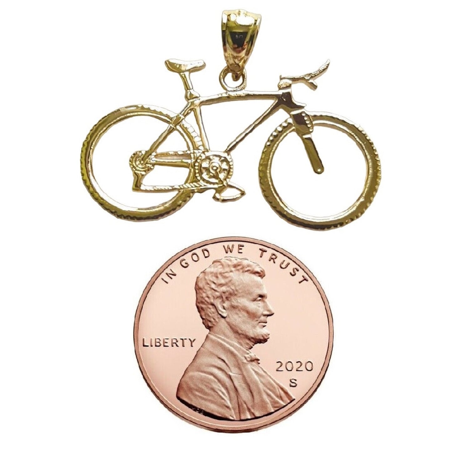14K Yellow Gold BICYCLE Pendant