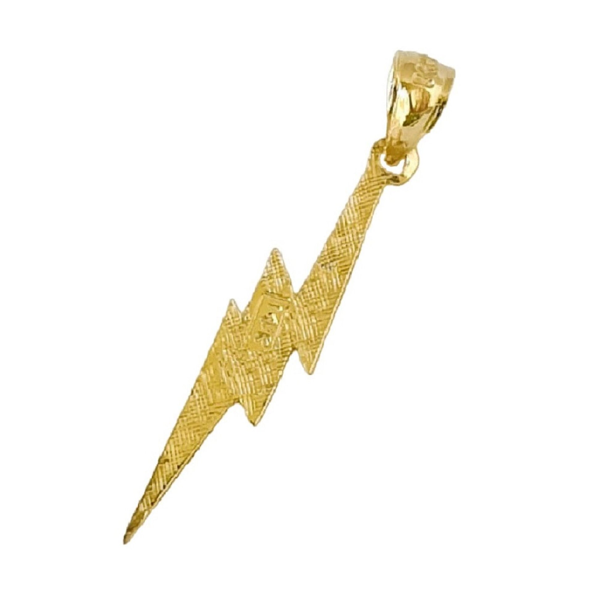 14K Yellow Gold LIGHTNING BOLT Pendant