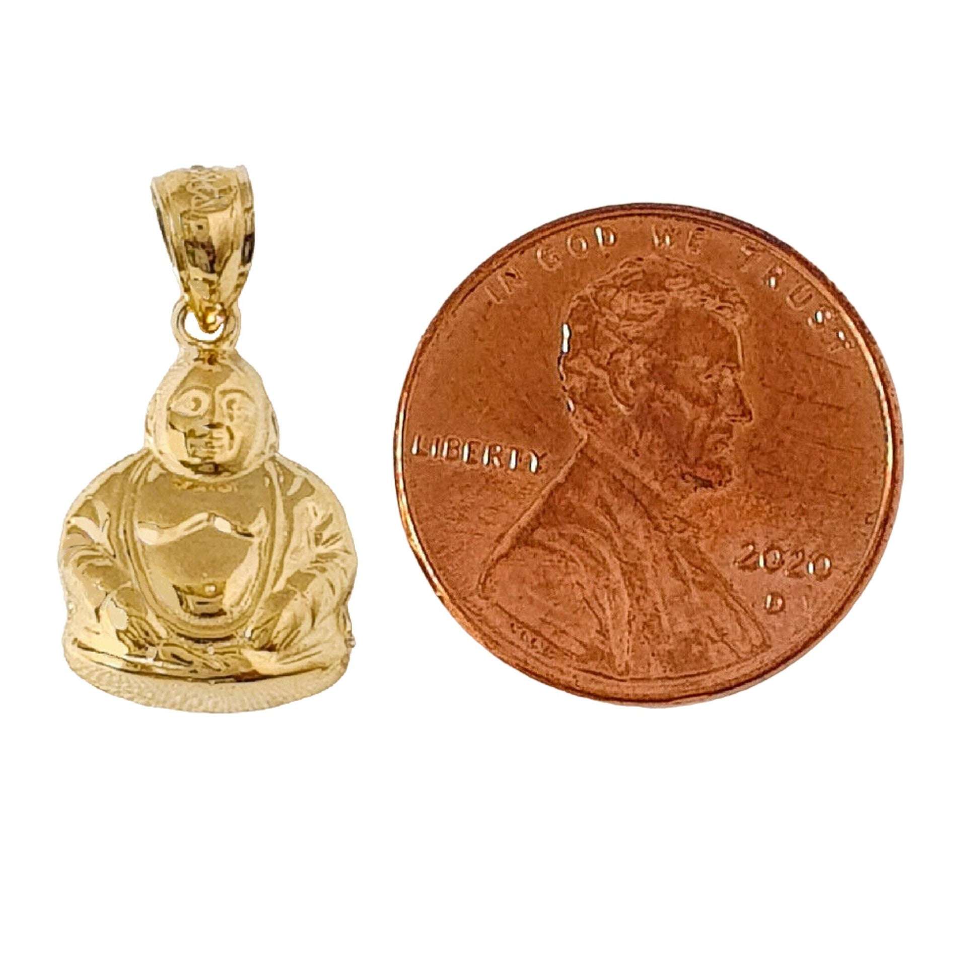 14K Yellow Gold Buddha Pendant