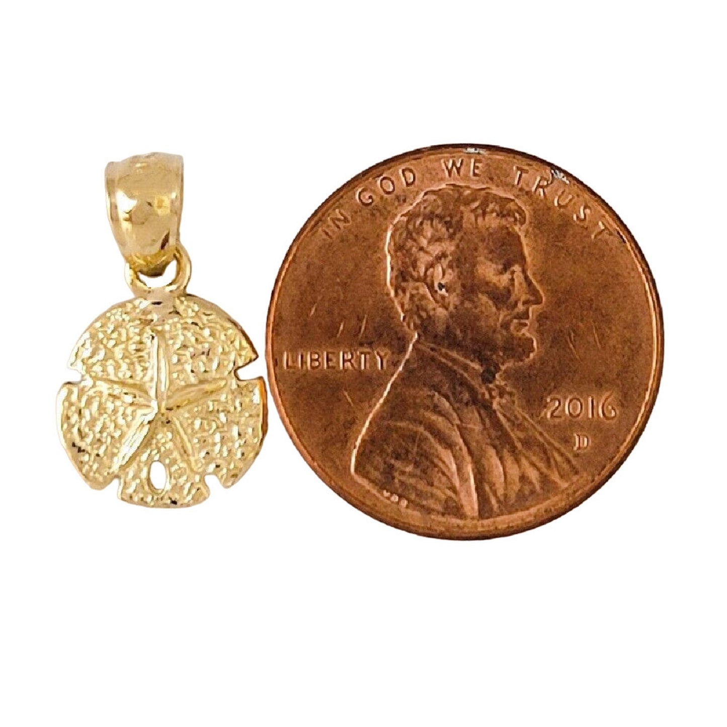 14K Yellow Gold Sand Dollar Pendant