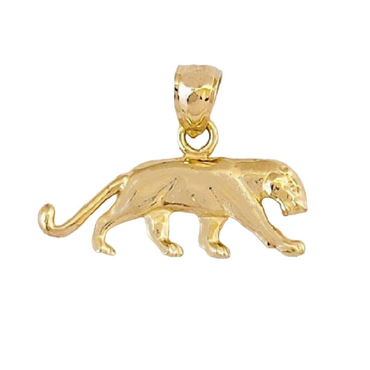14K Yellow Gold Panther, Big Cat Pendant