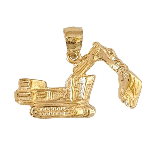 14K Yellow Gold EXCAVATOR, BULLDOZER Pendant