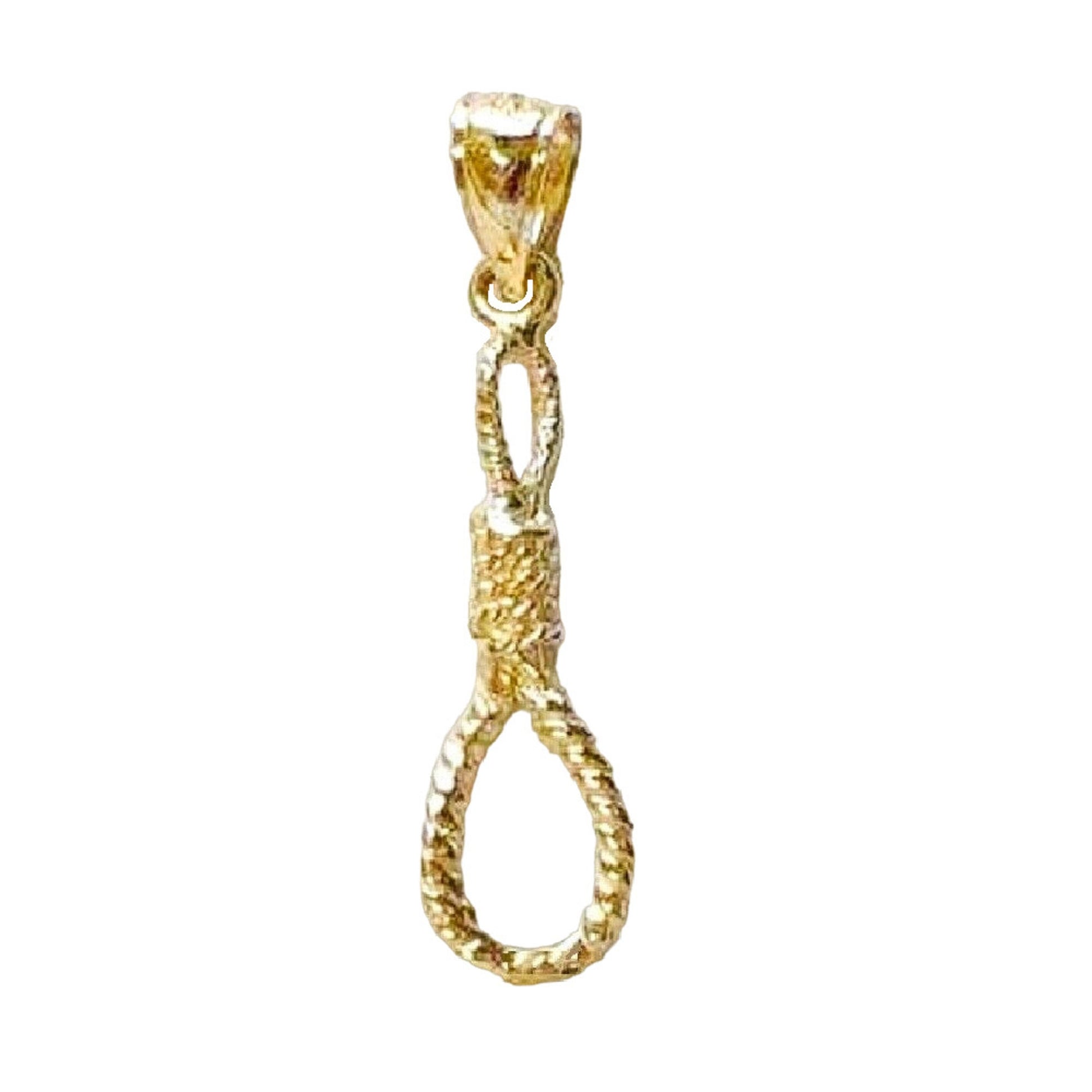 14K Yellow Gold NOOSE 3D (3 Dimensional) Pendant