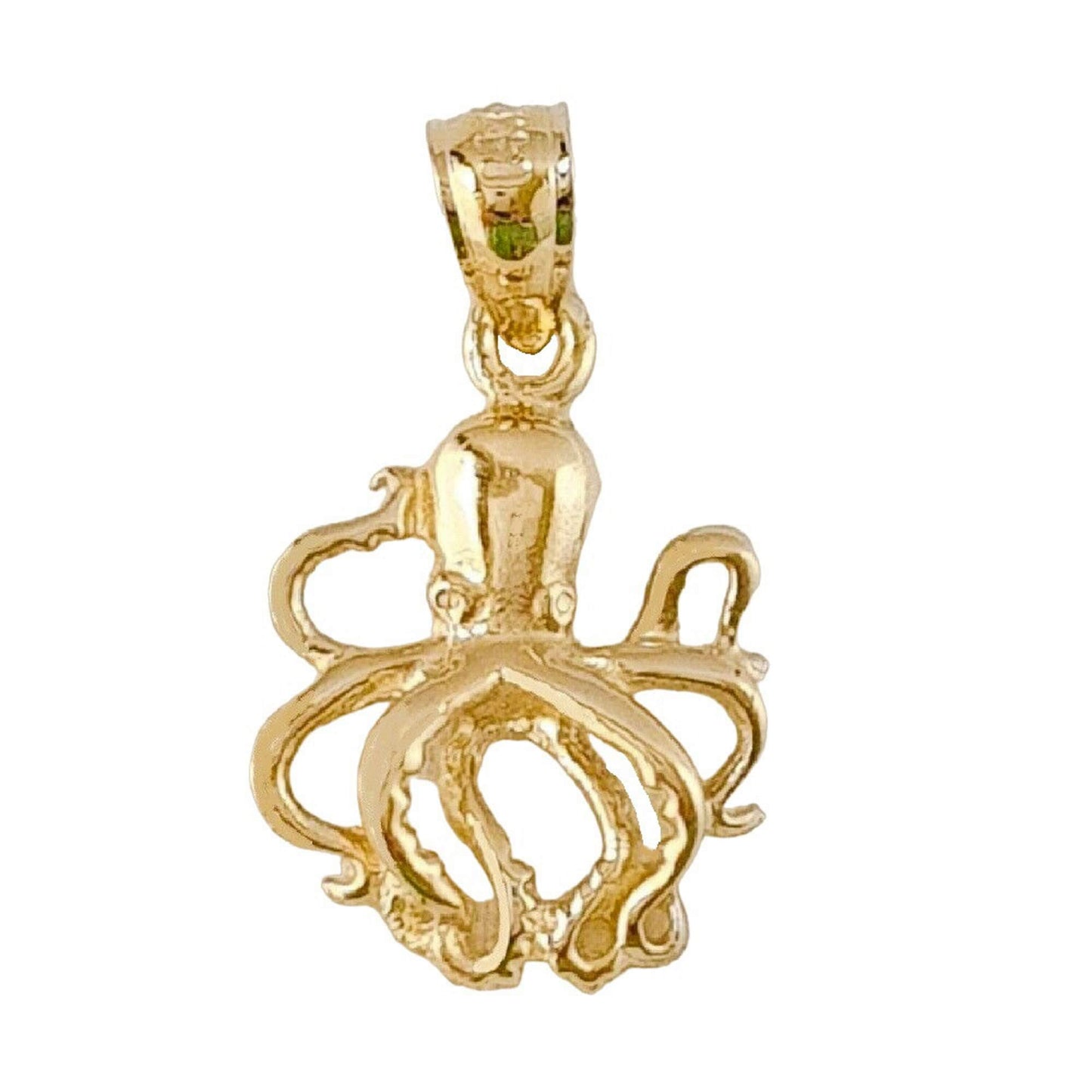 14K Yellow Gold Octopus Pendant
