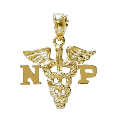 14K Yellow Gold NP Nurse Practitioner Pendant
