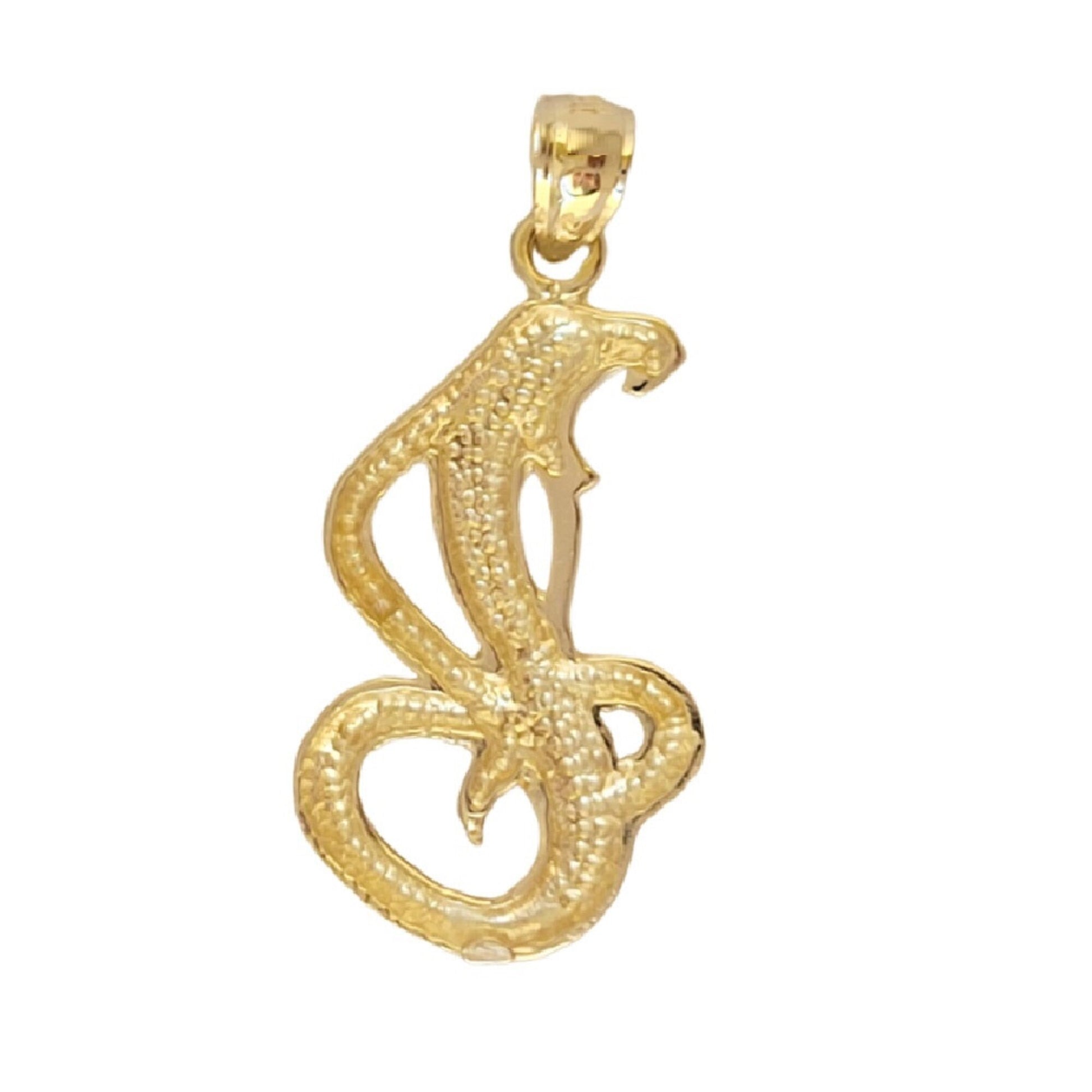14K Yellow Gold Cobra Snake Pendant