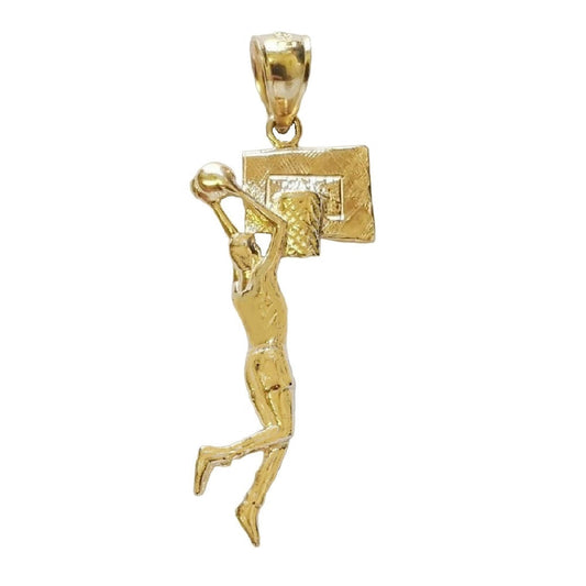 14K Yellow Gold Basketball Player Pendant