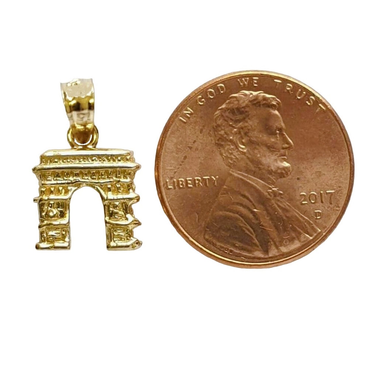 14K Yellow Gold PARIS ARC de TRIOMPHE Pendant