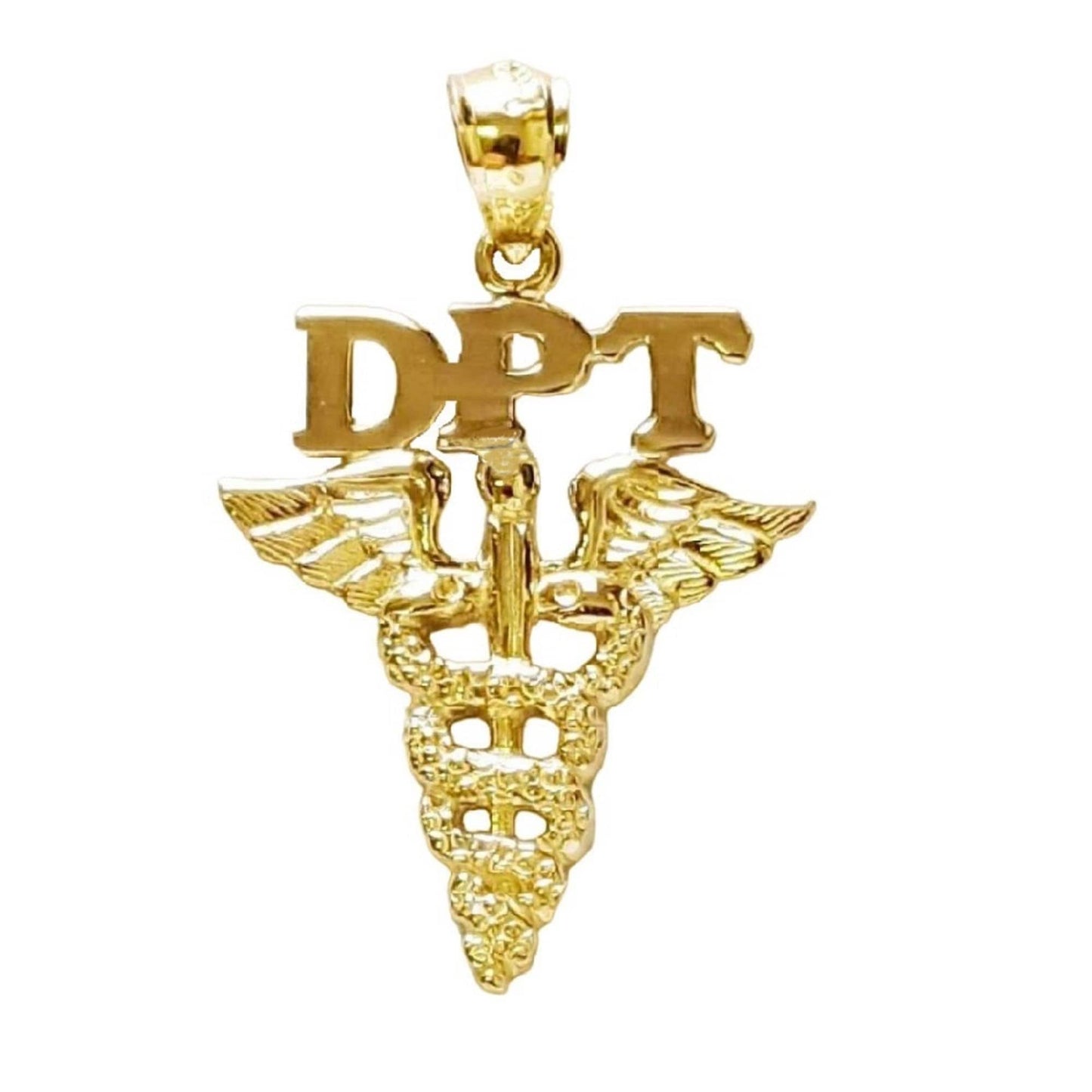 14K Yellow Gold DPT Doctor of Physical Therapy Pendant