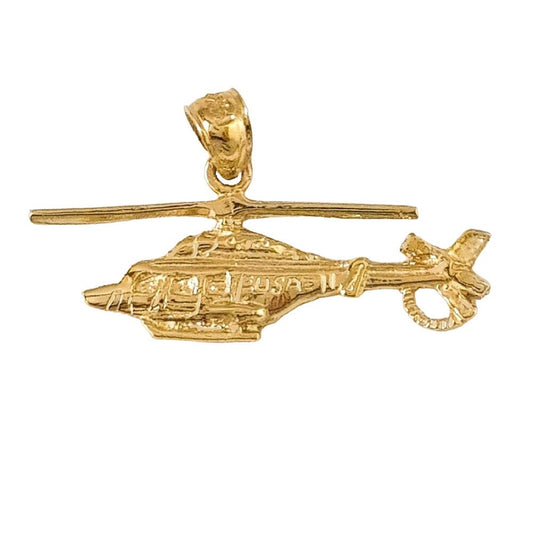 14K Yellow Gold Helicopter Pendant