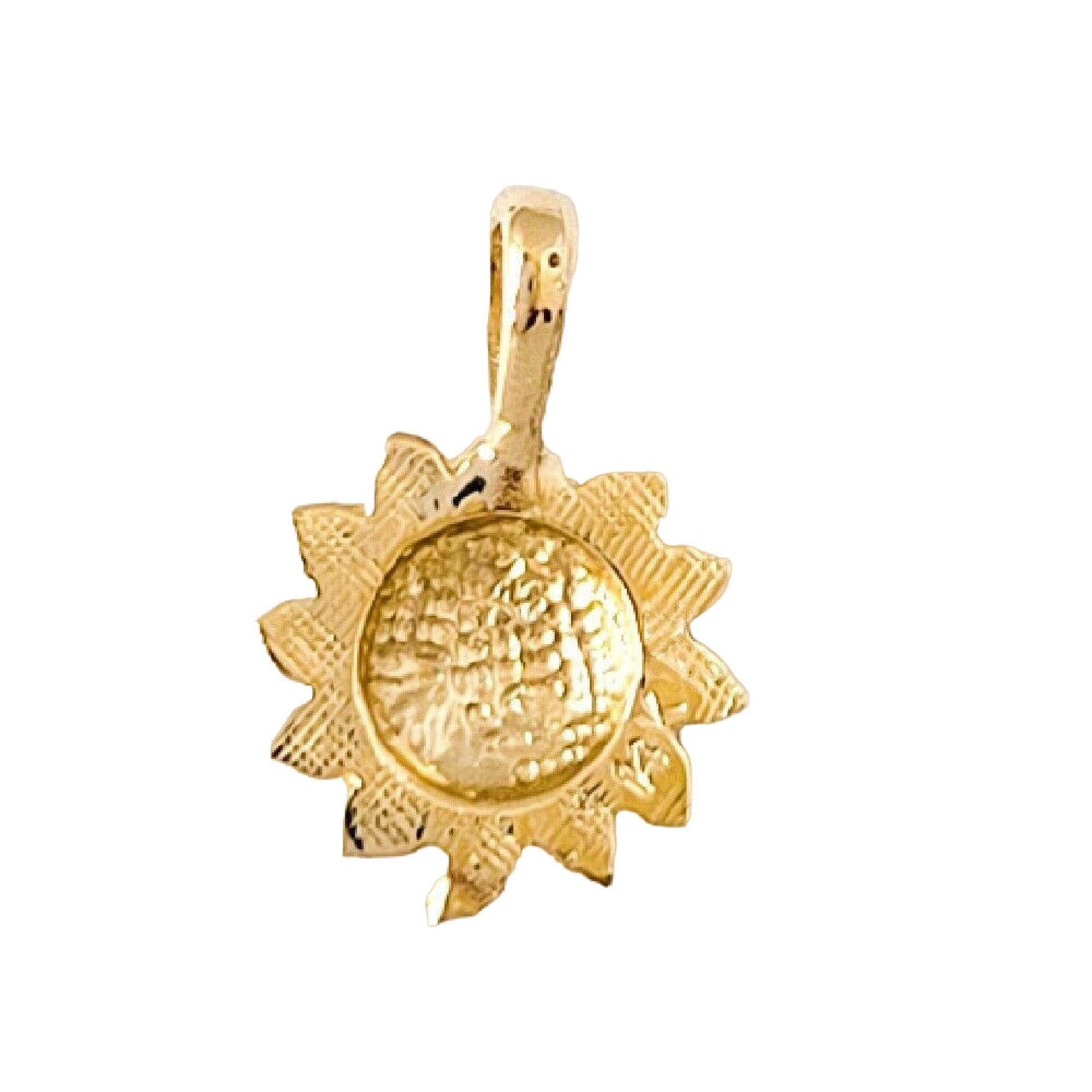 Small 14K Yellow Gold SUN Pendant Charm