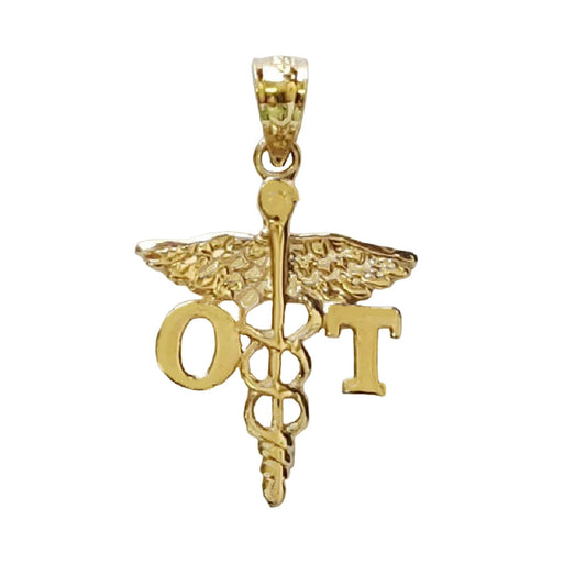 14K Yellow Gold OT (Occupational Therapy) Medical Pendant