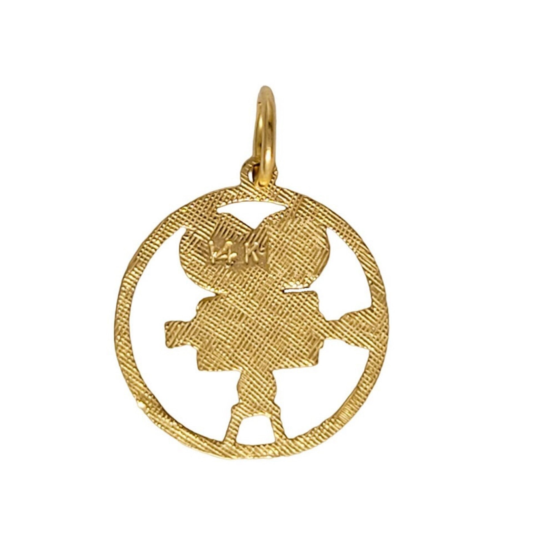 14K Yellow Gold Movie Camera Pendant Charm